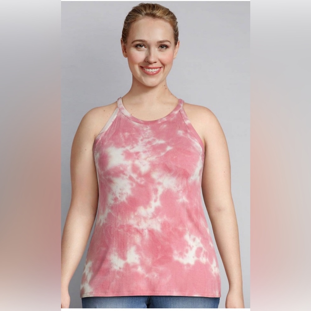 Lane Bryant Tie Dye High-Neck Ribbed Tank Top - Size 14/16, Great Condition